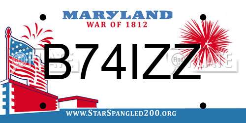 B74IZZ Maryland License Plate