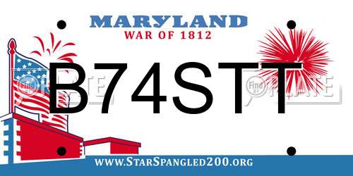 B74STT Maryland License Plate
