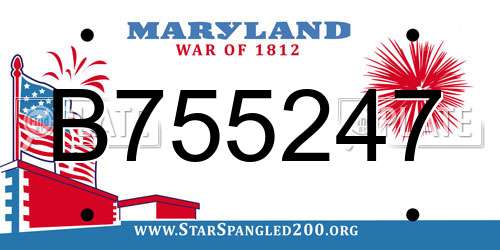 B755247 Maryland License Plate