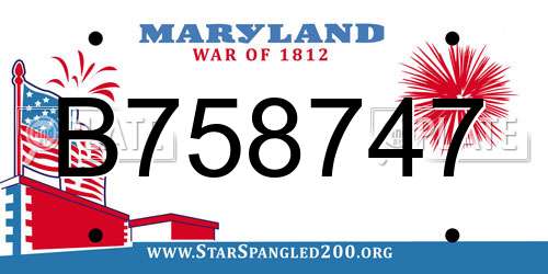 B758747 Maryland License Plate