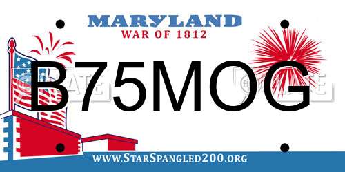 B75MOG Maryland License Plate