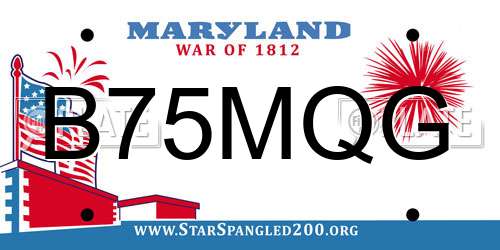 B75MQG Maryland License Plate