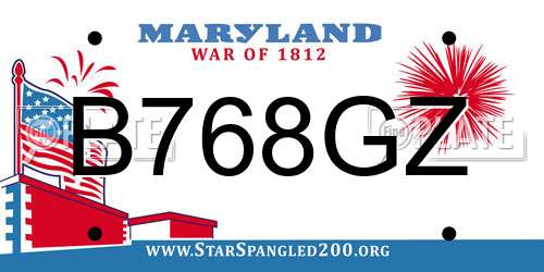 B768GZ Maryland License Plate