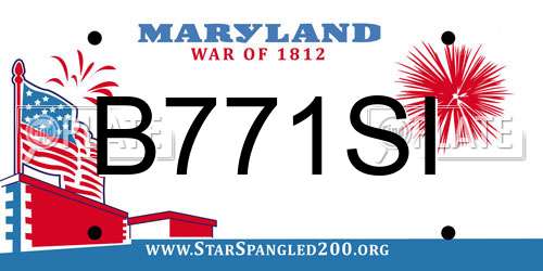 B771SI Maryland License Plate