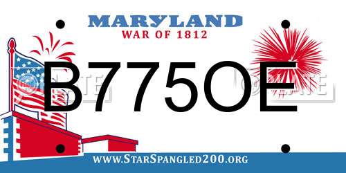 B775OE Maryland License Plate