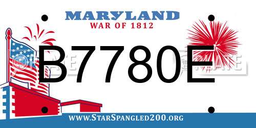 B7780E Maryland License Plate