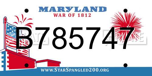 B785747 Maryland License Plate