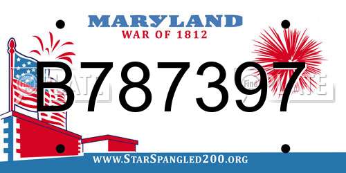 B787397 Maryland License Plate