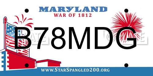 B78MDG Maryland License Plate