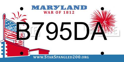 B795DA Maryland License Plate