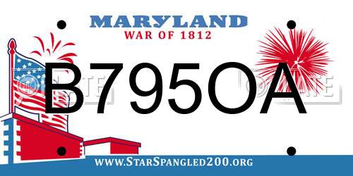 B795OA Maryland License Plate