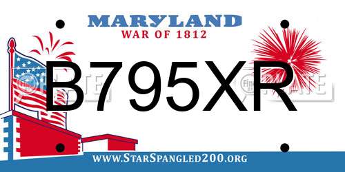 B795XR Maryland License Plate