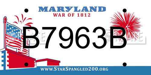 B7963B Maryland License Plate