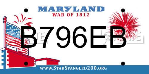 B796EB Maryland License Plate