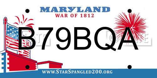 B79BQA Maryland License Plate