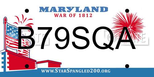 B79SQA Maryland License Plate