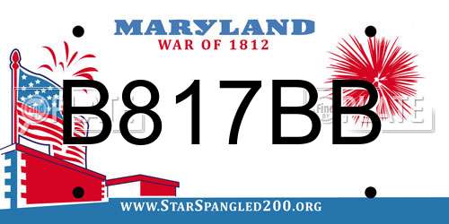 B817BB Maryland License Plate
