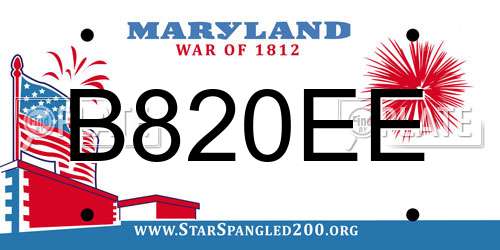 B820EE Maryland License Plate