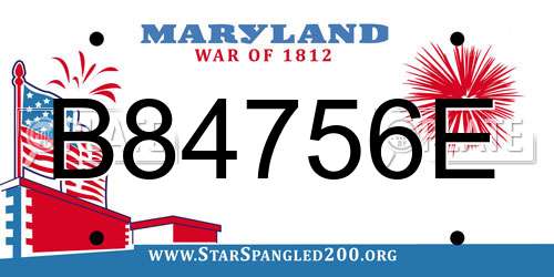 B84756E Maryland License Plate
