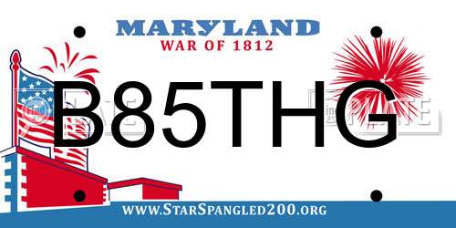 B85THG Maryland License Plate