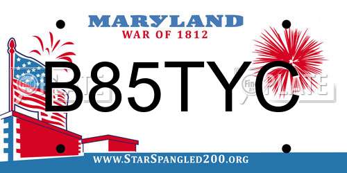 B85TYC Maryland License Plate