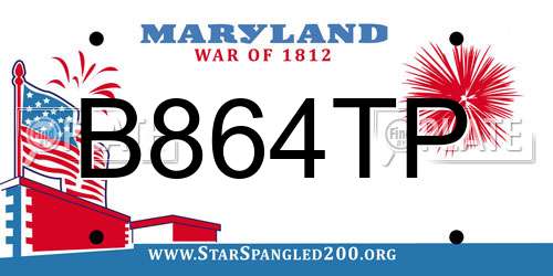 B864TP Maryland License Plate