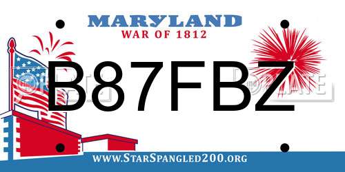 B87FBZ Maryland License Plate