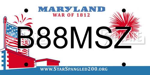 B88MSZ Maryland License Plate