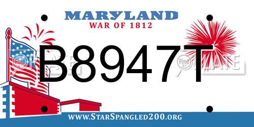 B8947T Maryland License Plate