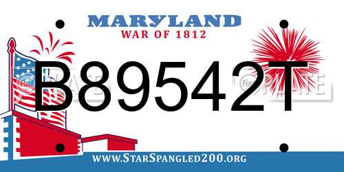 B89542T Maryland License Plate