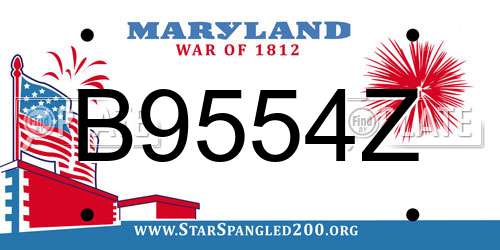 B9554Z Maryland License Plate