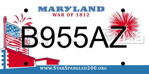 B955AZ Maryland License Plate