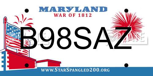 B98SAZ Maryland License Plate