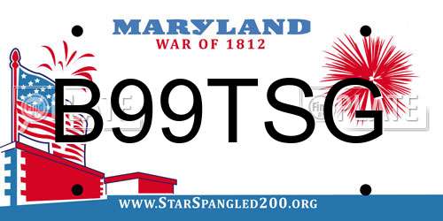 B99TSG Maryland License Plate