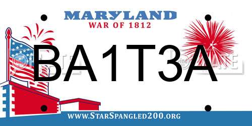 BA1T3A Maryland License Plate