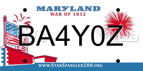 BA4Y0Z Maryland License Plate
