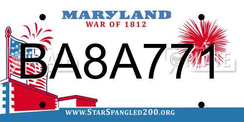 BA8A771 Maryland License Plate