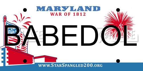 BABEDOL Maryland License Plate
