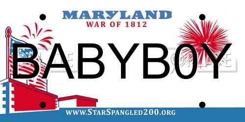 BABYB0Y Maryland License Plate
