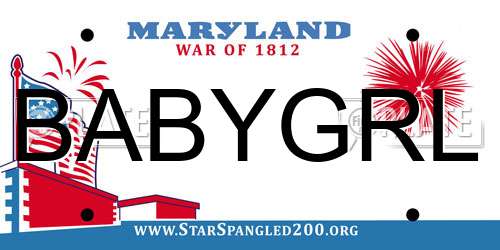 BABYGRL Maryland License Plate