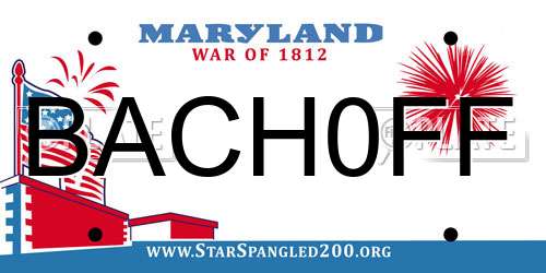 BACH0FF Maryland License Plate