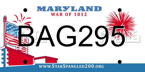 BAG295 Maryland License Plate