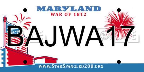 BAJWA17 Maryland License Plate