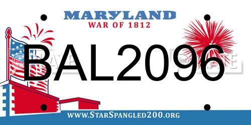 BAL2096 Maryland License Plate