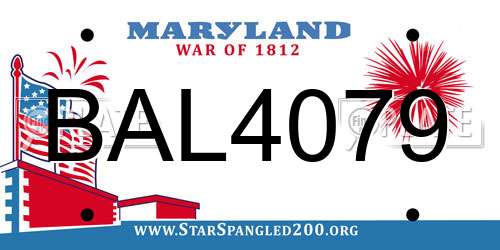 BAL4079 Maryland License Plate