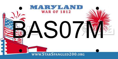 BAS07M Maryland License Plate