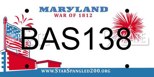 BAS138 Maryland License Plate