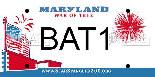BAT1 Maryland License Plate