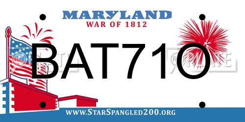 BAT71O Maryland License Plate