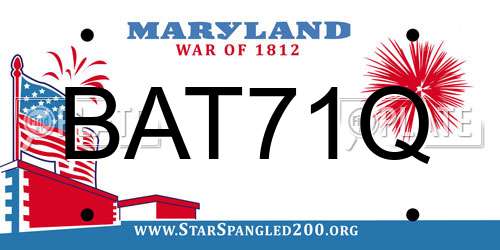 BAT71Q Maryland License Plate
